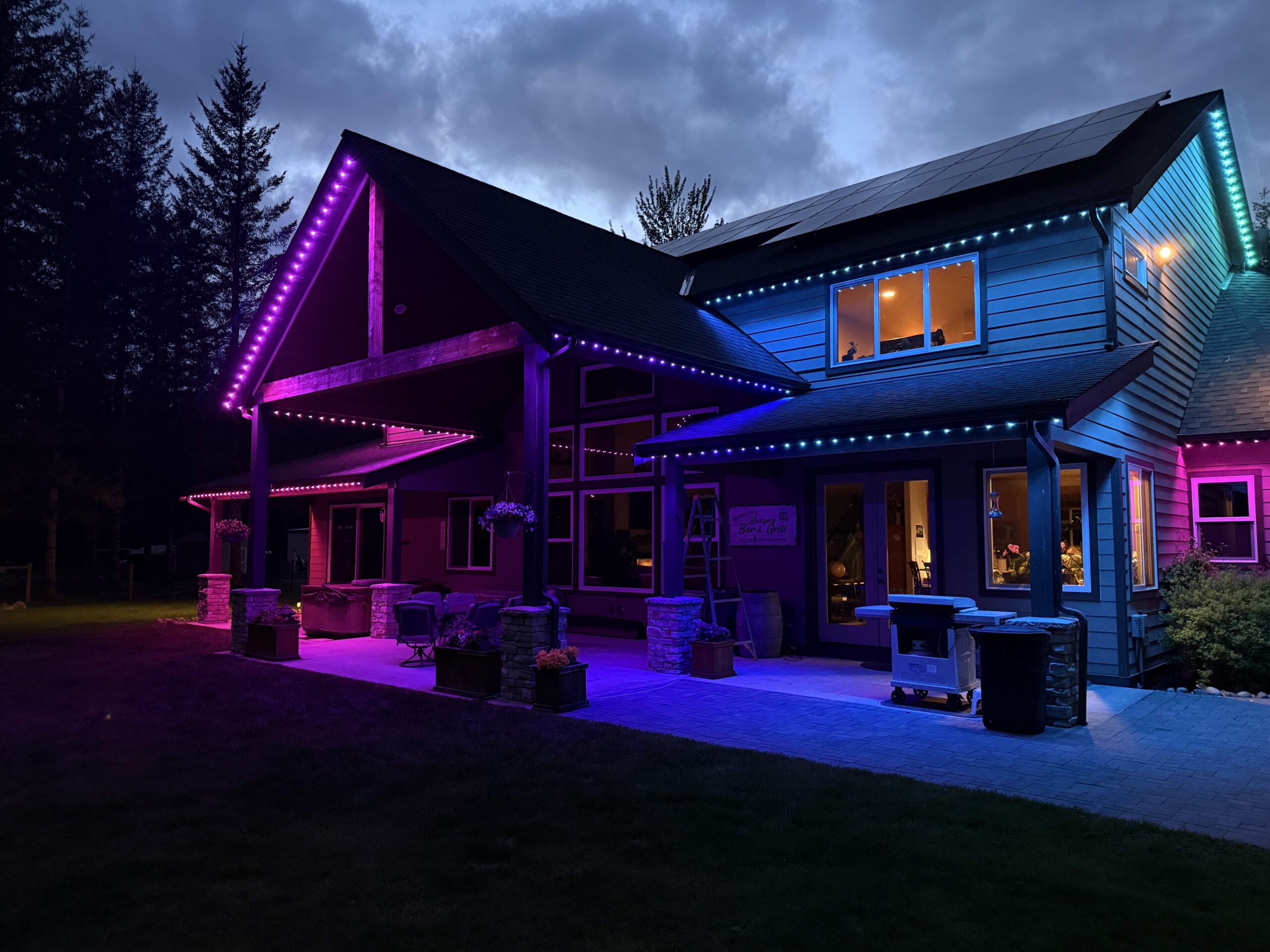 House with color-changing permanent lights