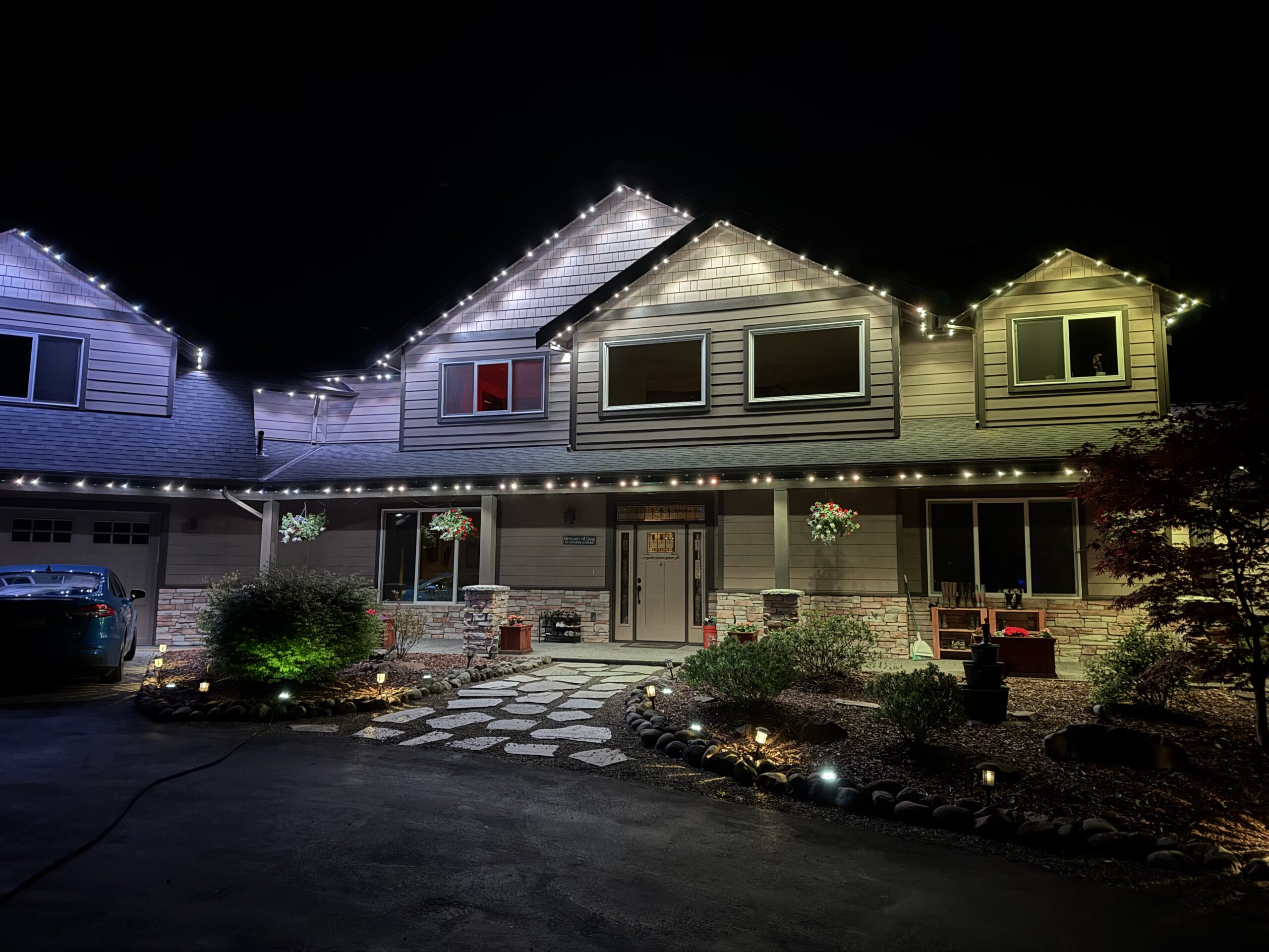 RGB color-changing permanent house lights